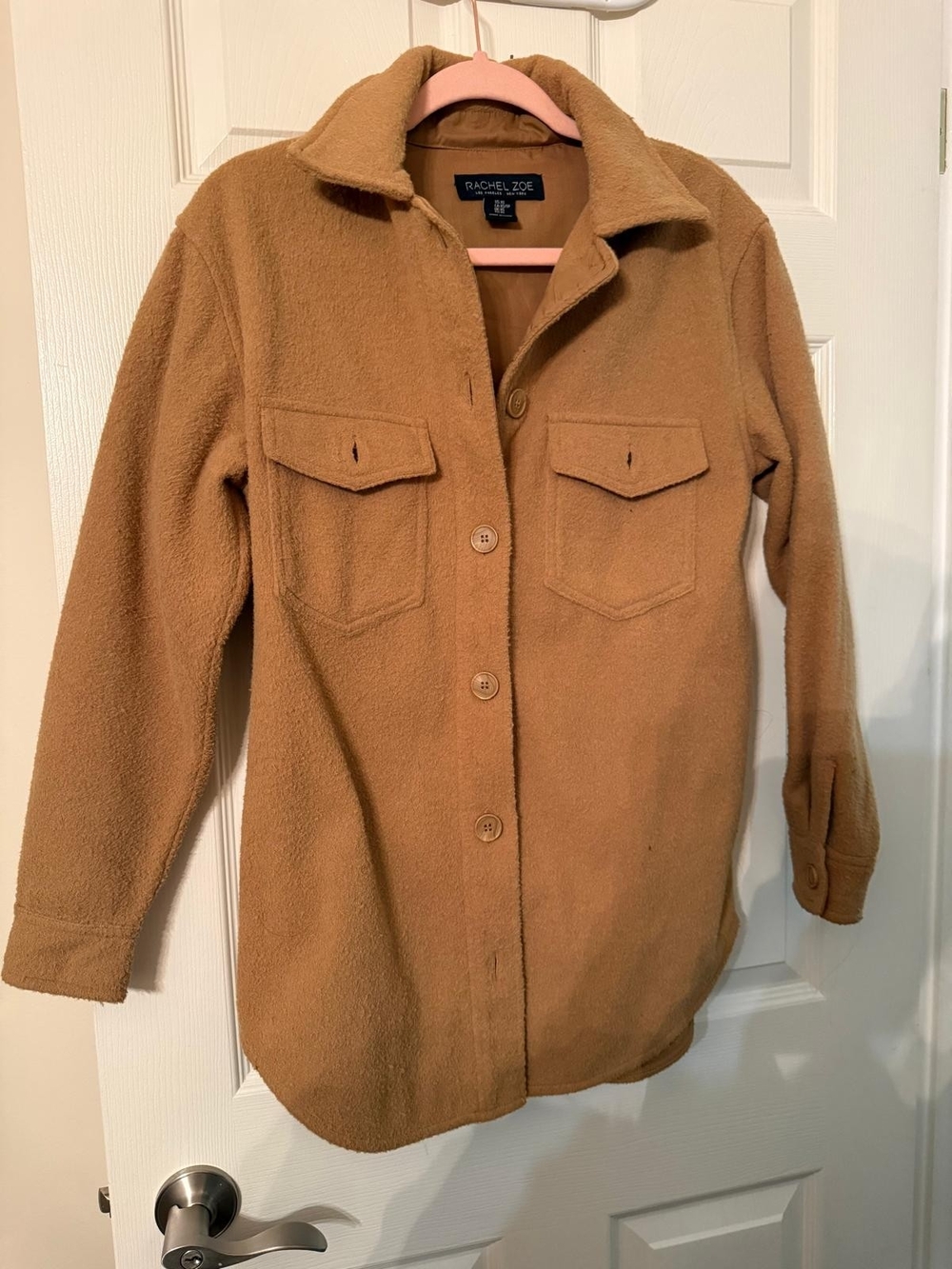 Rachel Zoe Camel Button-Front Shacket